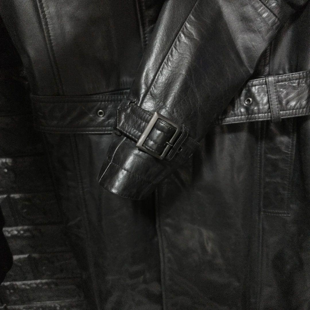 か*き様 美品希少　トルネードマート　黒レザー（牛革）スーパーロング丈　１３０c