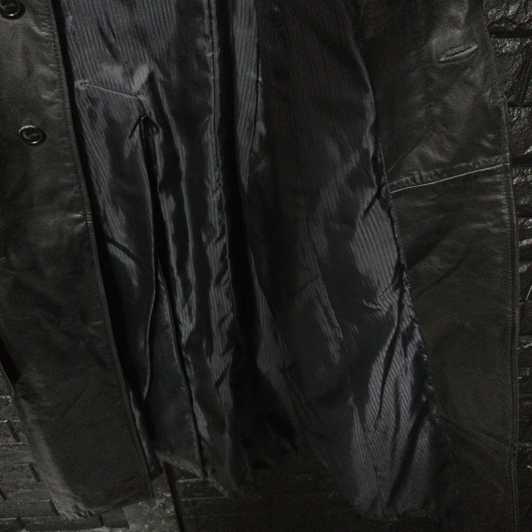 か*き様 美品希少　トルネードマート　黒レザー（牛革）スーパーロング丈　１３０c