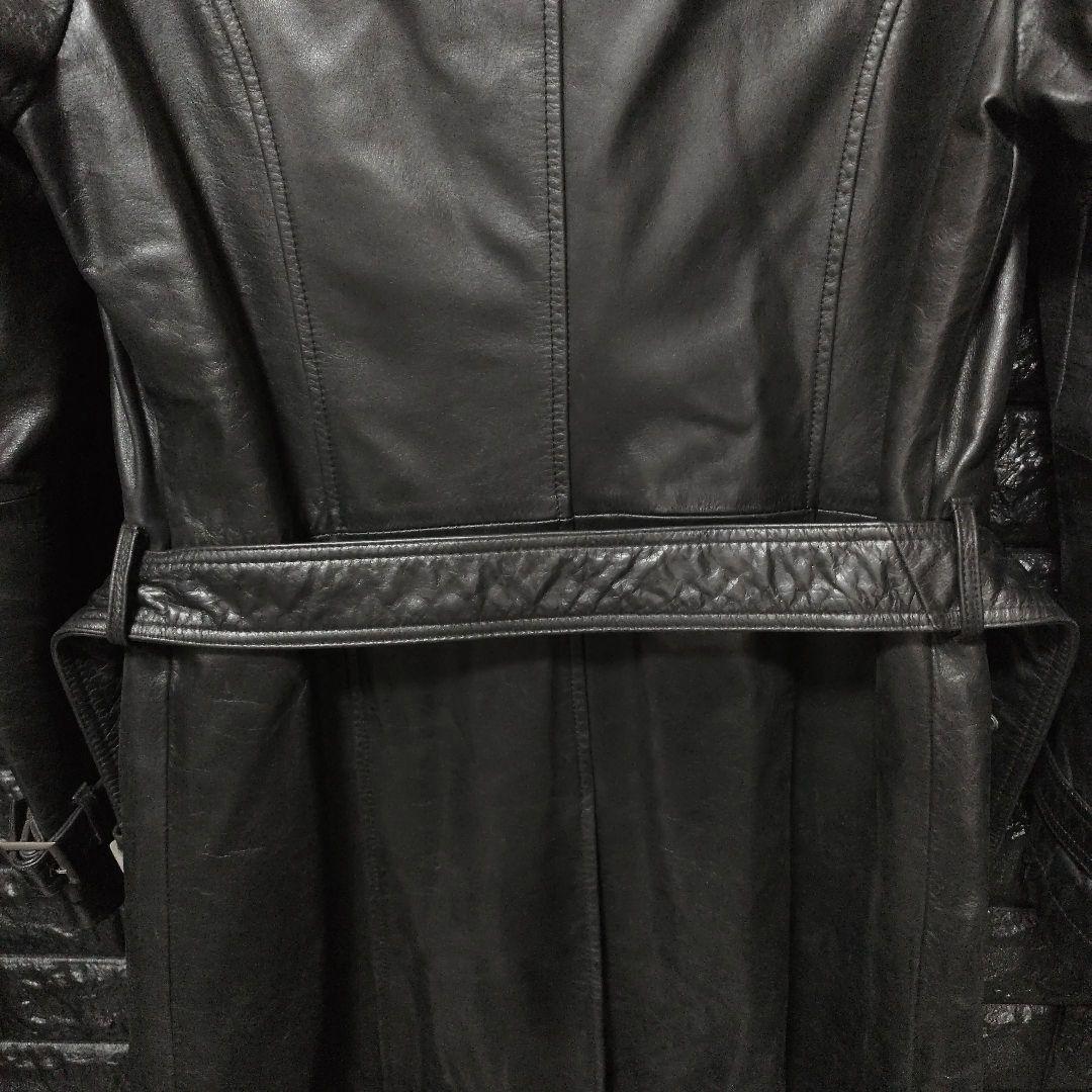 か*き様 美品希少　トルネードマート　黒レザー（牛革）スーパーロング丈　１３０c