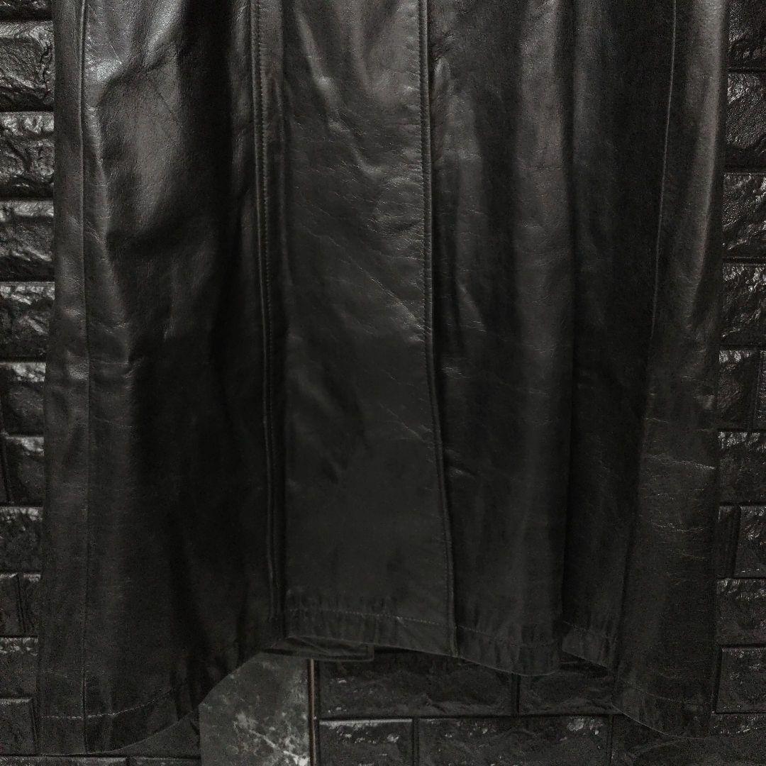 か*き様 美品希少　トルネードマート　黒レザー（牛革）スーパーロング丈　１３０c
