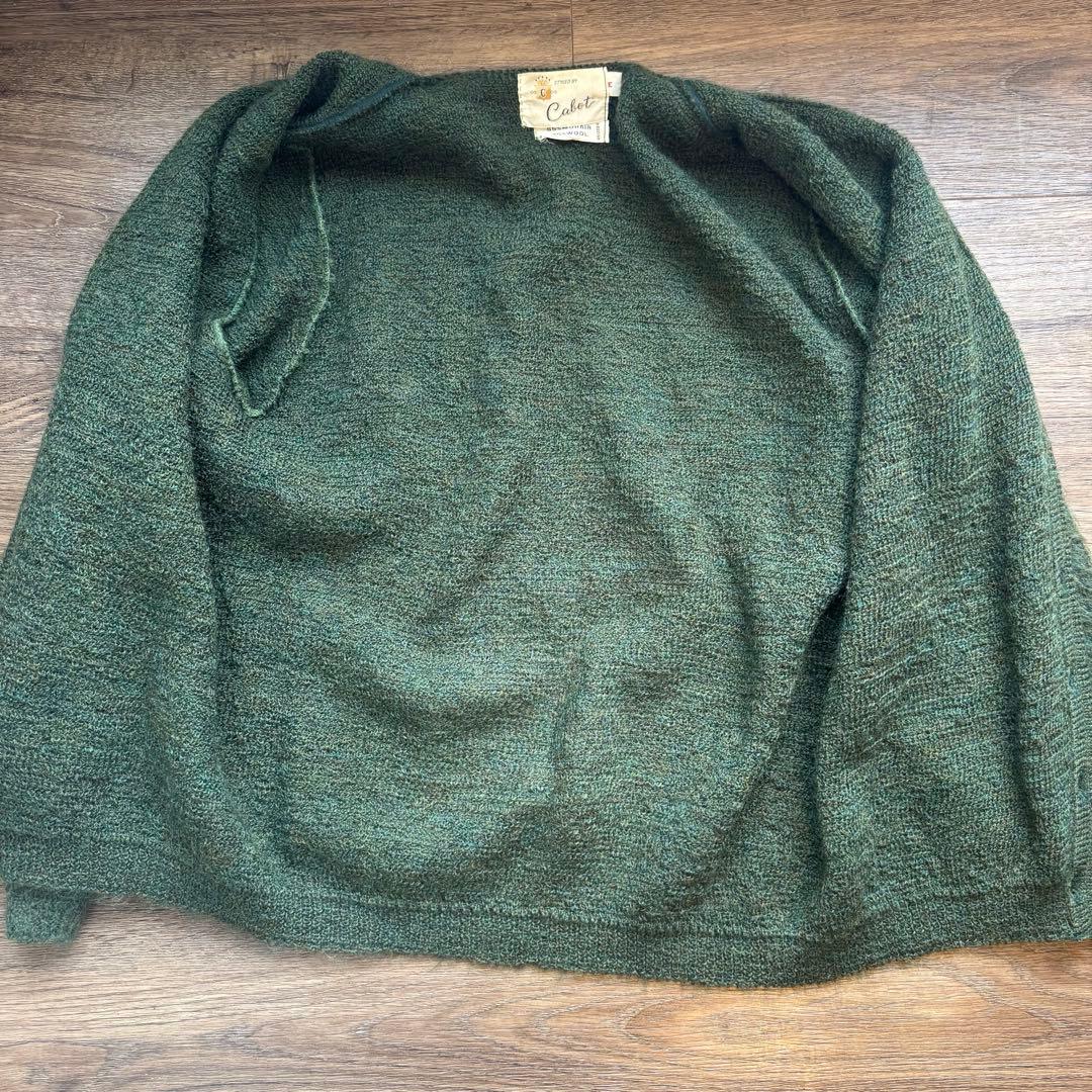 50s〜60s モヘアカーディガン グリーン メランジ 毛足長