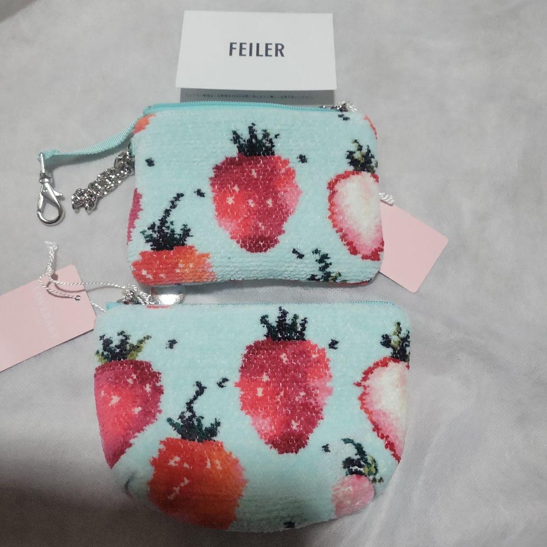 フェイラー ストロベリードット キー&カードポーチ 舟型 ポーチ S 2点セット