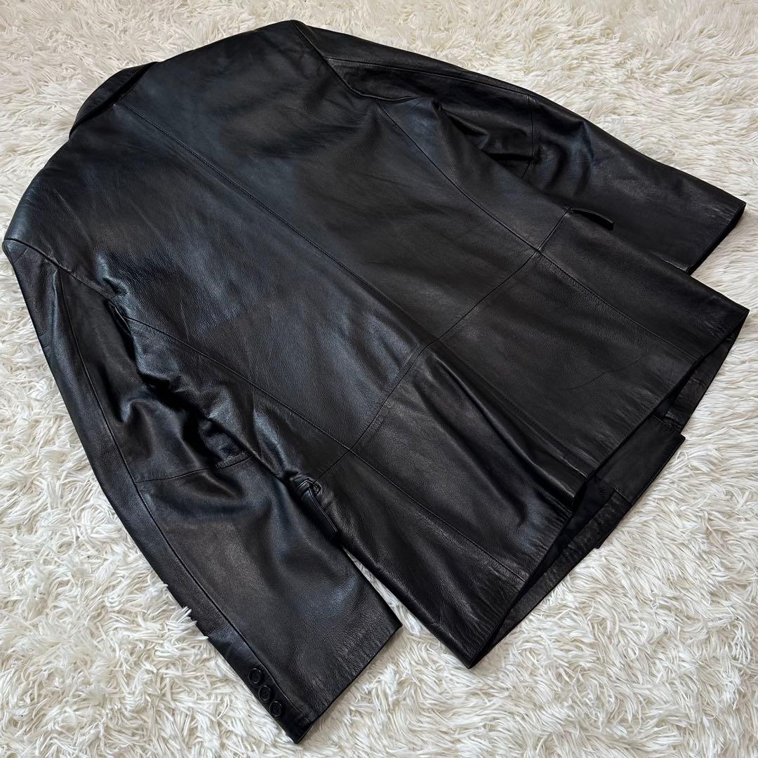 値下げ 大きい ウィンドアーマー イタリア 羊革 レザー ジャケット 裏地 ロゴ