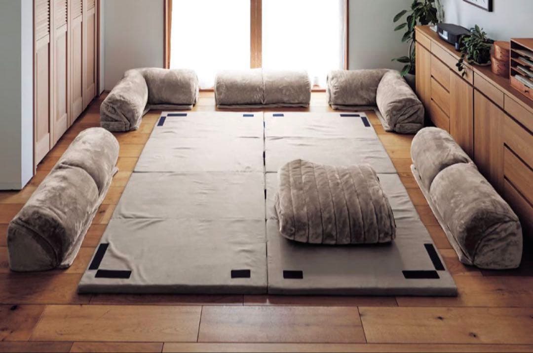 完売品　ベルメゾン グータラグ ダブルコーナーローソファーセット小　メルトロ