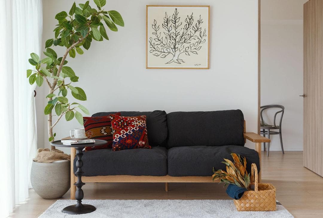 IDEEディモンシュソファ３人掛用カバーのみ　チャコールグレー（オーダーカラー）