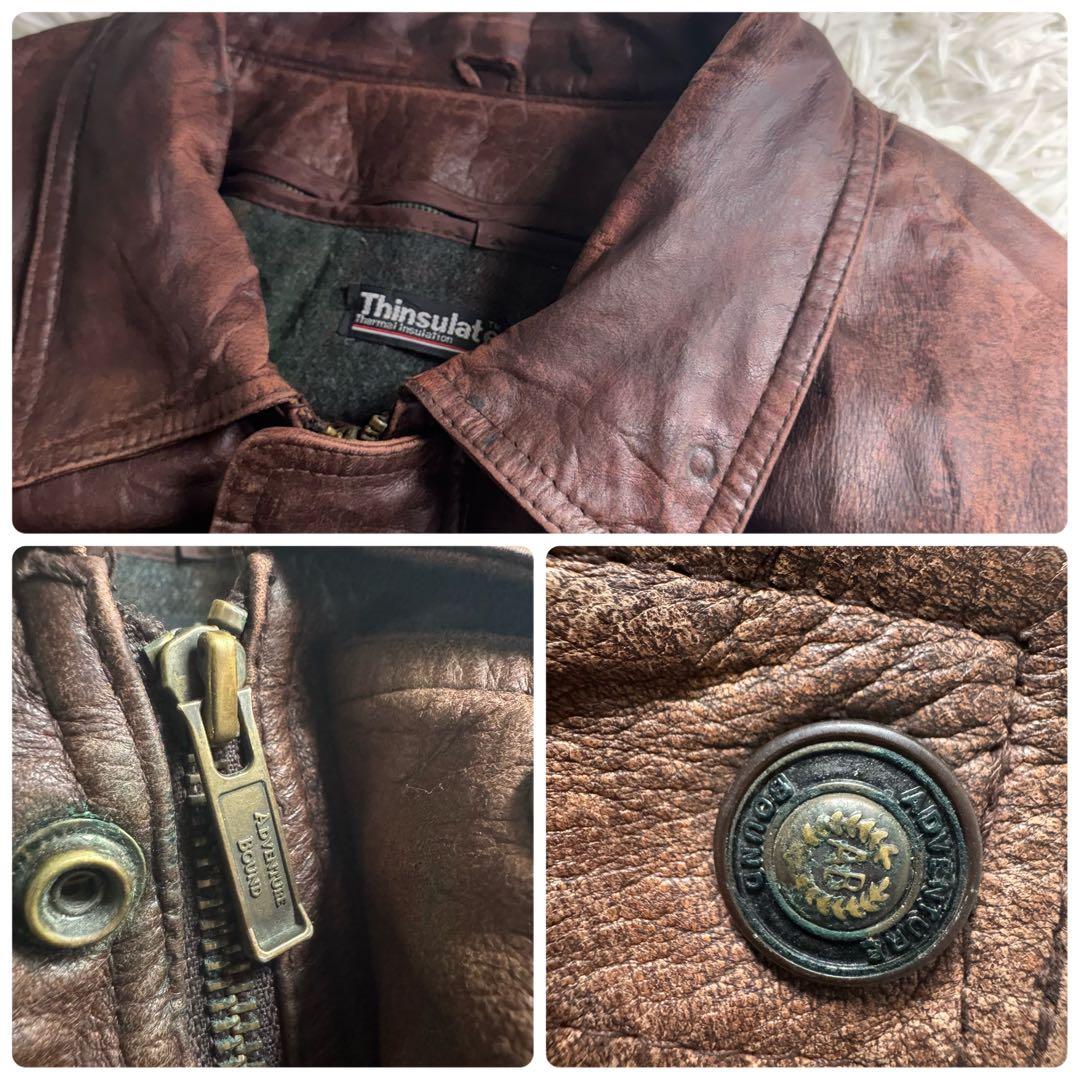 90s Wilsons レザージャケット 茶 シンサレート L〜XL フライト系