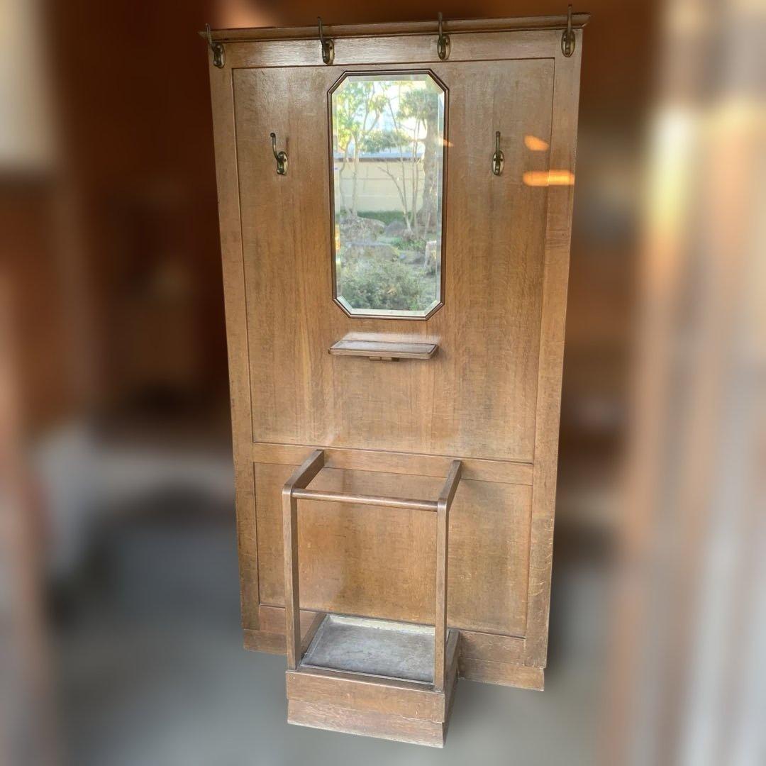 レトロ　傘立て　コート掛け　木製