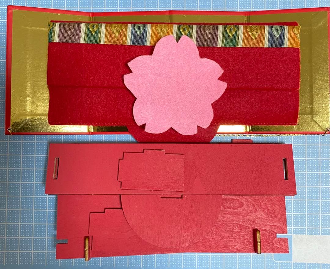 ちりめん細工　つまみ細工　うさぎ雛壇飾り　No.636 ハンドメイド