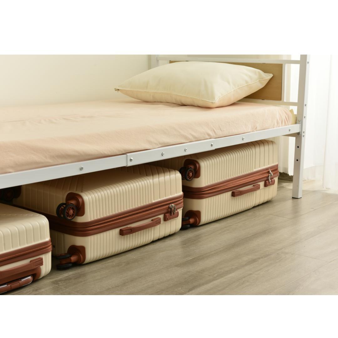 【新作】【ホワイト】パイプベッド シングル ベッド 宮 三段階高さ調整可スチール