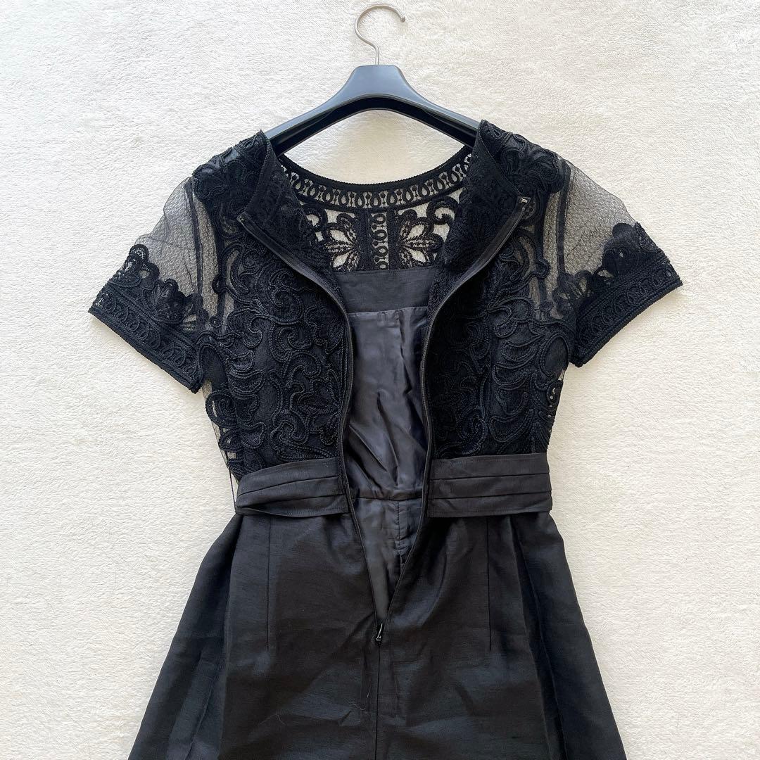 美品★GRACE CONTINENTAL★コード刺繍サイドサロペット 黒 36