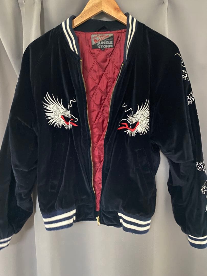 【最終値下げ】JUNGLE STORM ベロアスカジャン　Lサイズ