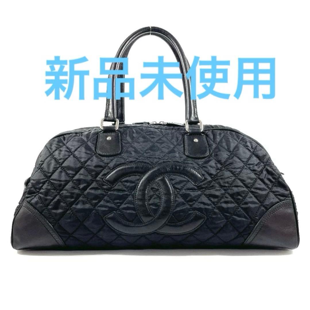 シャネル ボストンバッグ　パリ ニューヨークライン ブラック