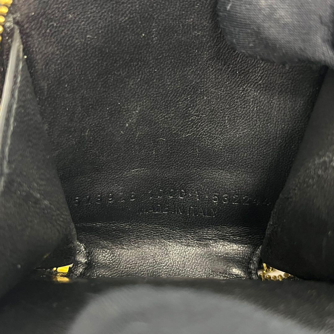 希少✨バレンシアガ ケース ラウンドファスナー ロゴ レザー ブラック