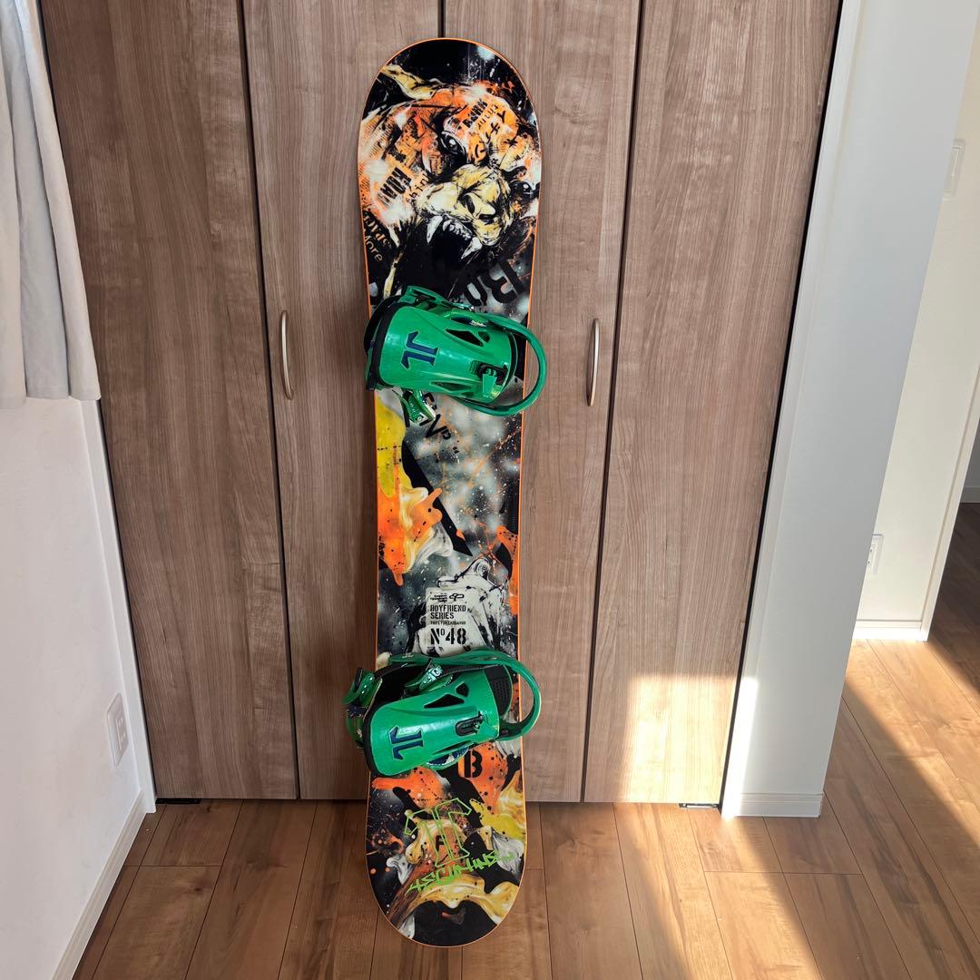 ようグラトリ、ジブエンデバースノーボード テックナインバインディング付き