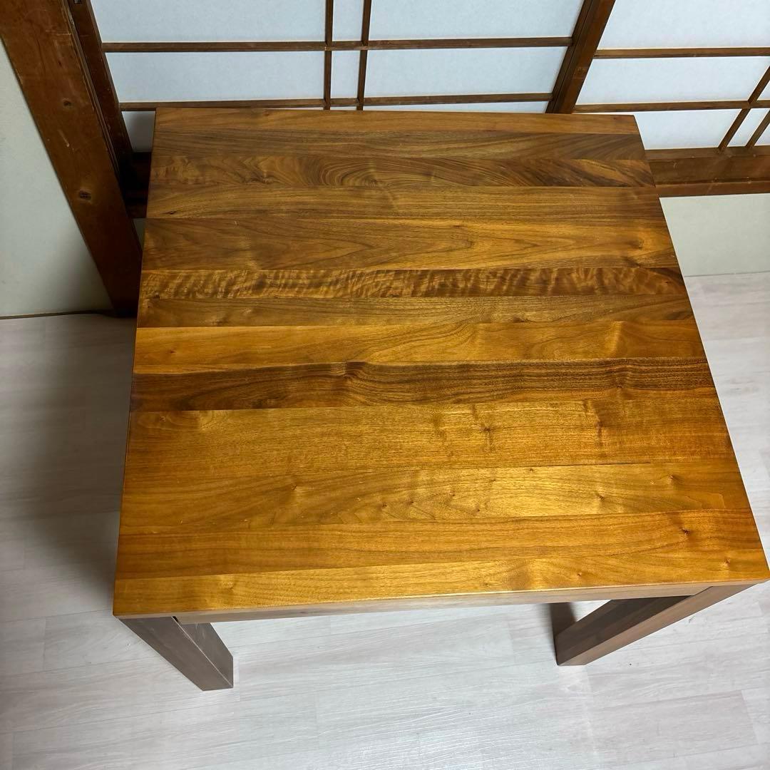 【良品】無印良品 無垢材 ダイニングテーブル 引出し 付き ウォールナット