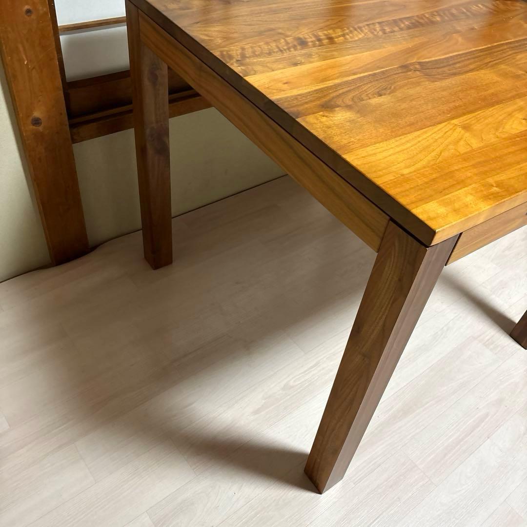 【良品】無印良品 無垢材 ダイニングテーブル 引出し 付き ウォールナット