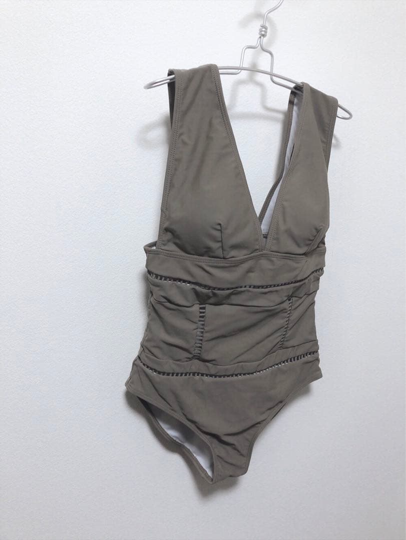 anzie ラダーカット グレージュ ワンピース 水着 スイムウェア