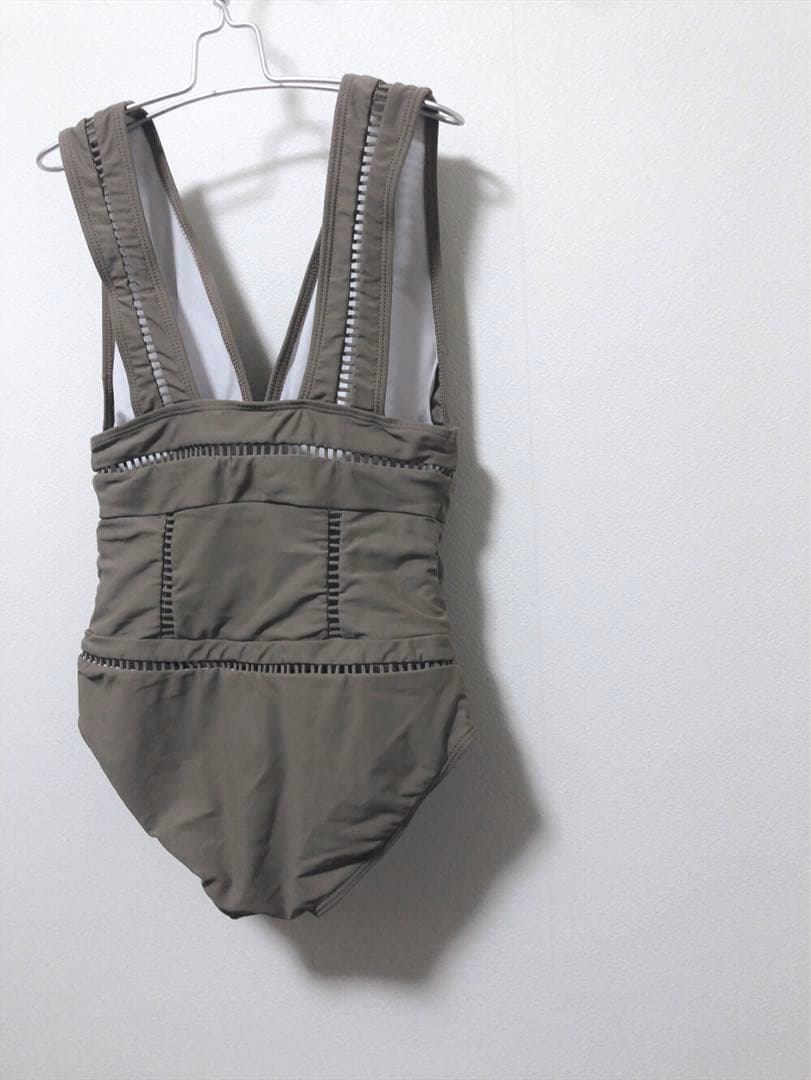 anzie ラダーカット グレージュ ワンピース 水着 スイムウェア