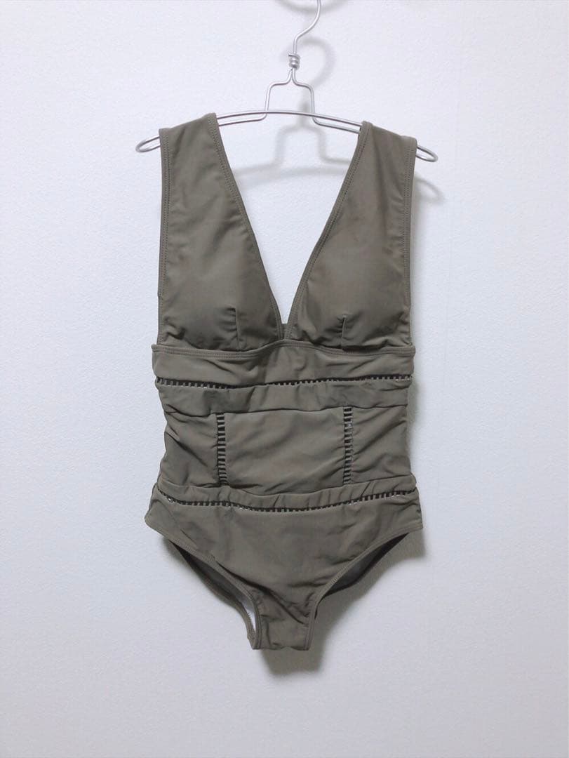 anzie ラダーカット グレージュ ワンピース 水着 スイムウェア