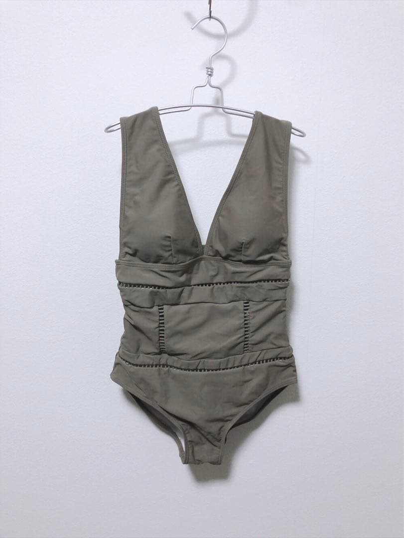 anzie ラダーカット グレージュ ワンピース 水着 スイムウェア