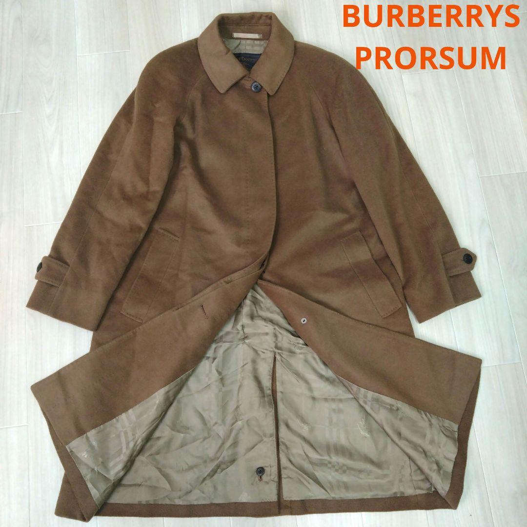 希少 高級バーバリー ロングコート カシミヤ混 レディース 　7