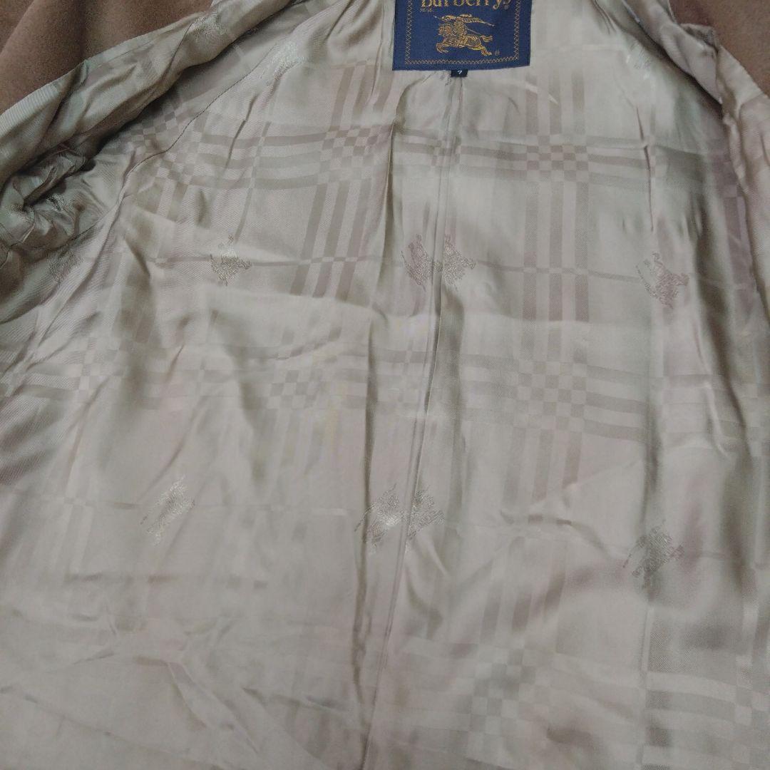 希少 高級バーバリー ロングコート カシミヤ混 レディース 　7