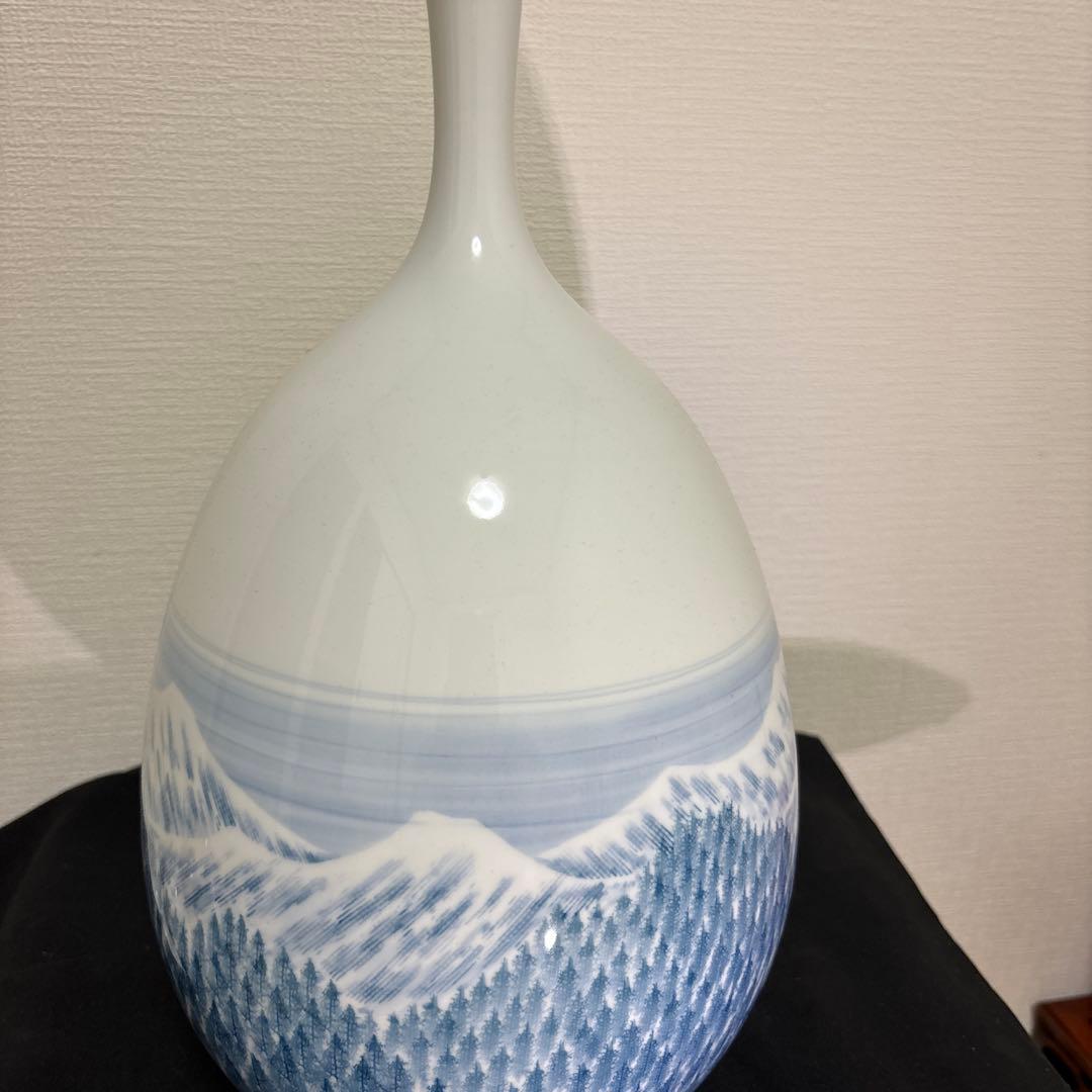 藤井朱明 壺 飾り壺 花器 日展人気作家 花瓶 有田焼 高さ38.5cm