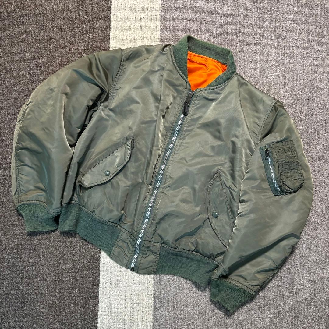 【美品】80s USA製 ALPHA INDUSTRIES MA-1 L 短丈