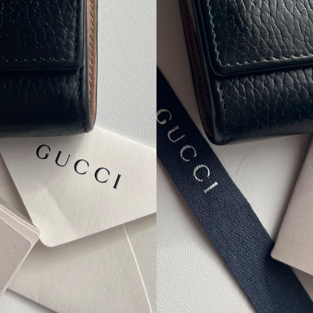 10 極上美品 GUCCI グッチ マーモント 2つ折り財布