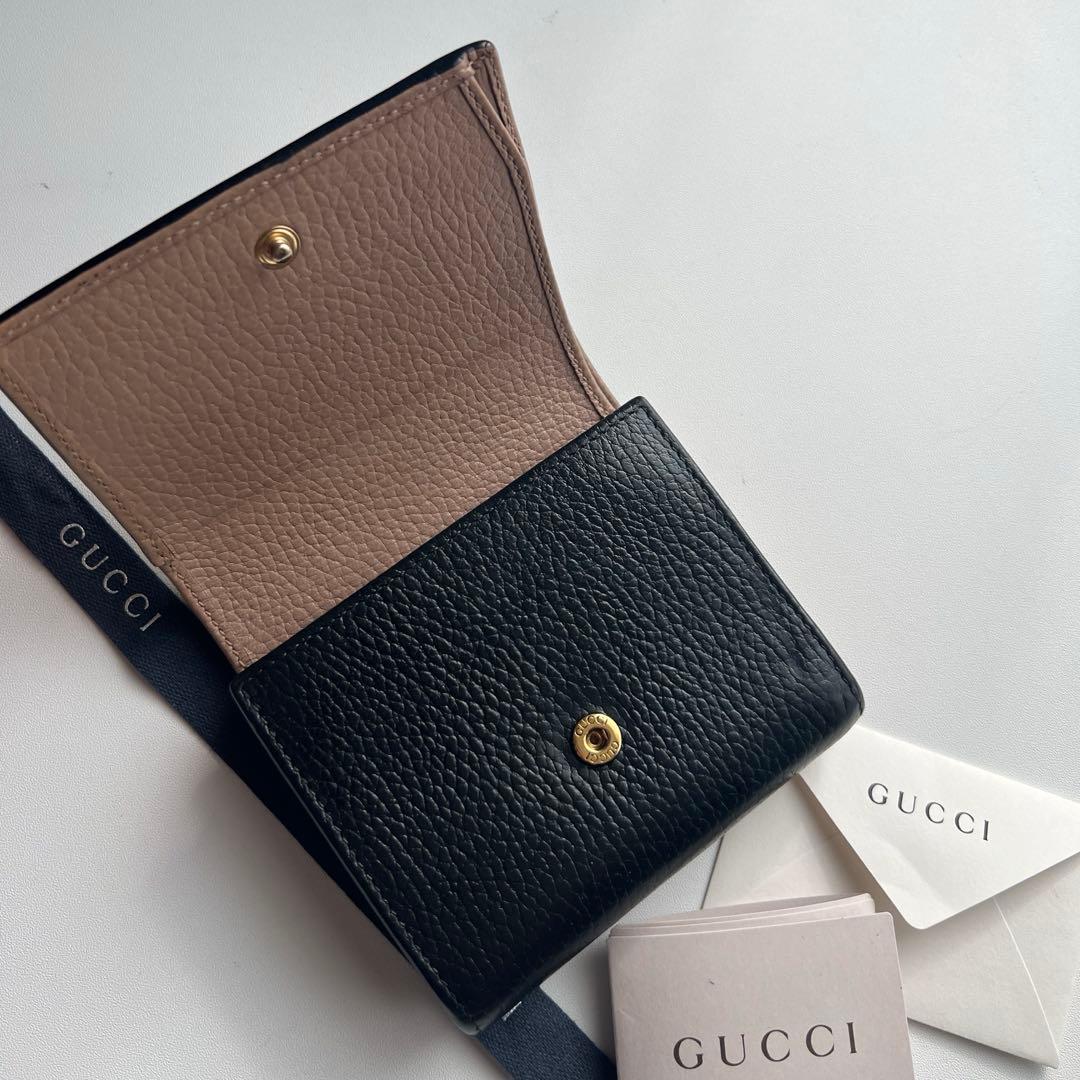 10 極上美品 GUCCI グッチ マーモント 2つ折り財布
