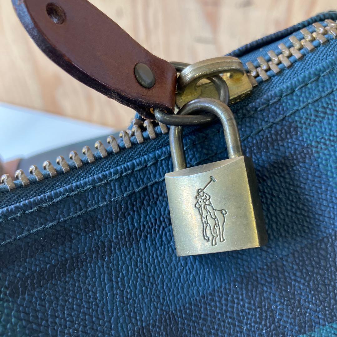 ラルフローレン　ボストンバッグ　チェック柄　PVC　3943