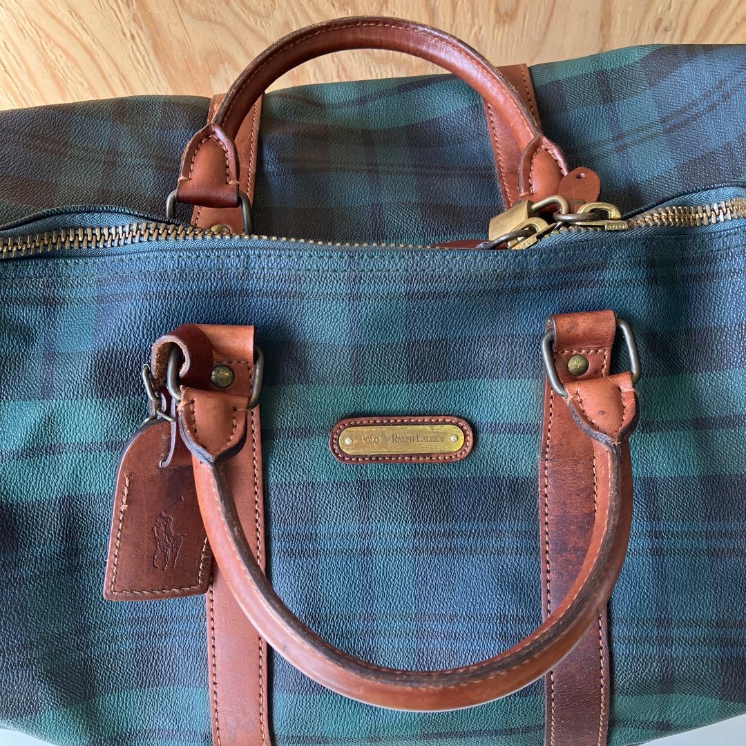 ラルフローレン　ボストンバッグ　チェック柄　PVC　3943