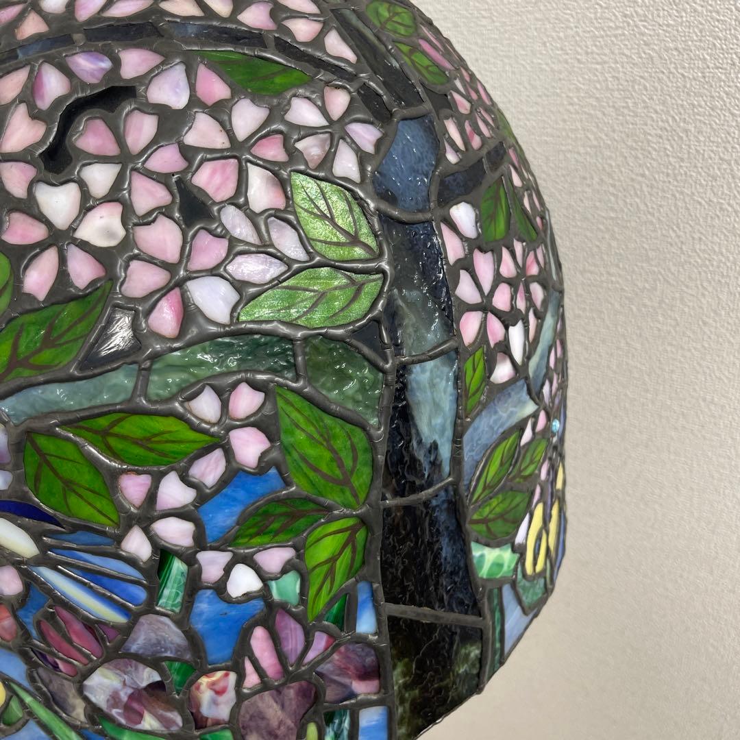 極美品　特大フロア ステンドグラスランプ　ハンドメイド