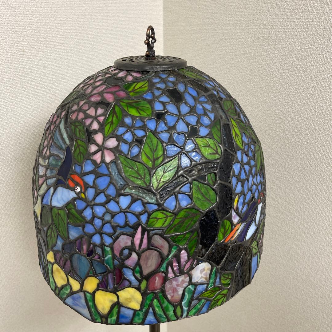 極美品　特大フロア ステンドグラスランプ　ハンドメイド