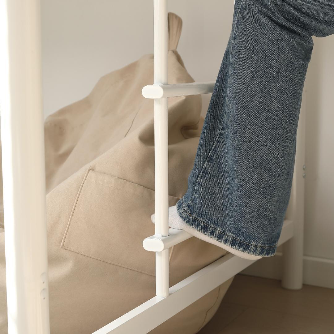 超人気！【高さ140cm】ロフトベッド 耐荷重150kg 一人暮らし　BLACK