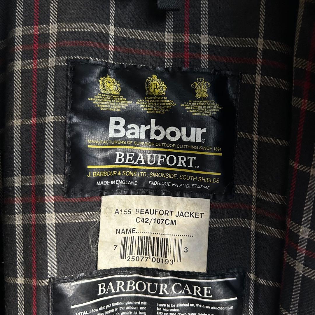 90S Barbour BEAUFORT 42 ネイビー オイルドジャケット