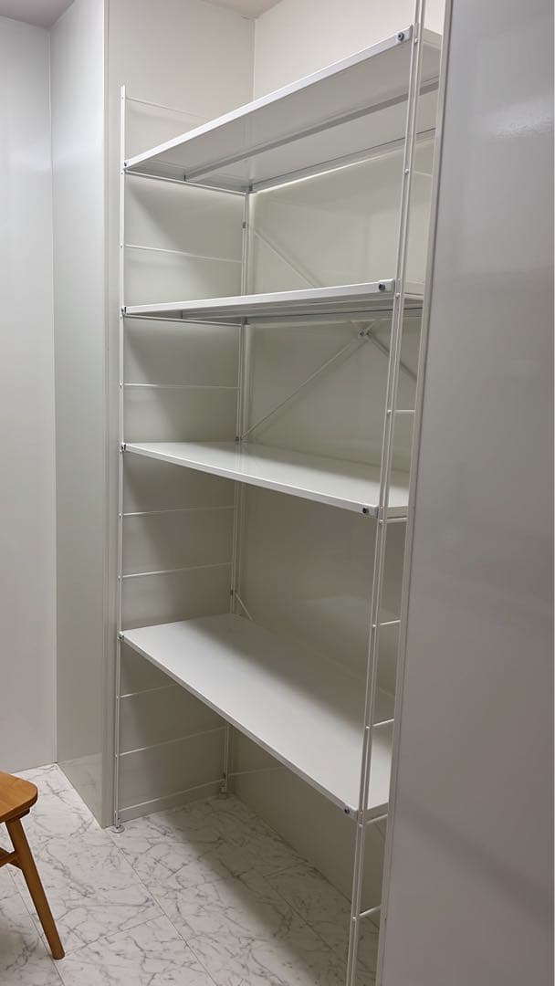 都内配送-送料別)無印良品ホワイト スチールシェルフ 4段収納 収納ボックス付