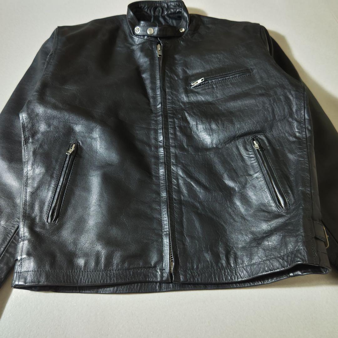 EEZAN　ライダースジャケット　シングル　レザージャケット　本革　黒　立襟