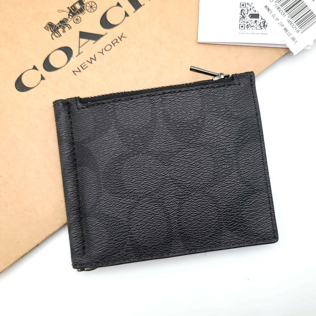 新品　COACH　コーチ　マネークリップ　折り財布