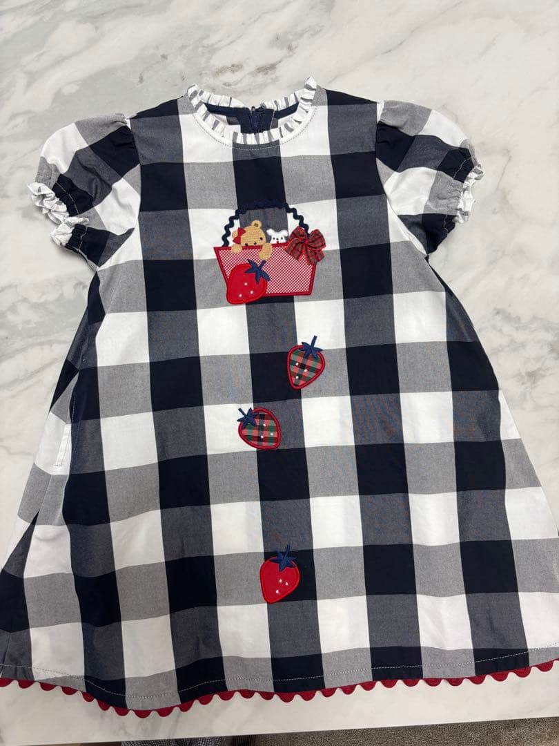 【familiar】ギンガムチェックワンピース 90cm【ファミリア】