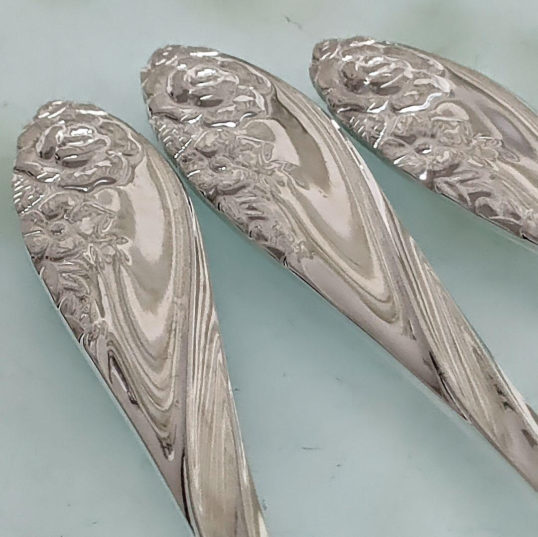 ●5489#0109　SILVER925スプーン3本(花２輪とリーフ)　0820