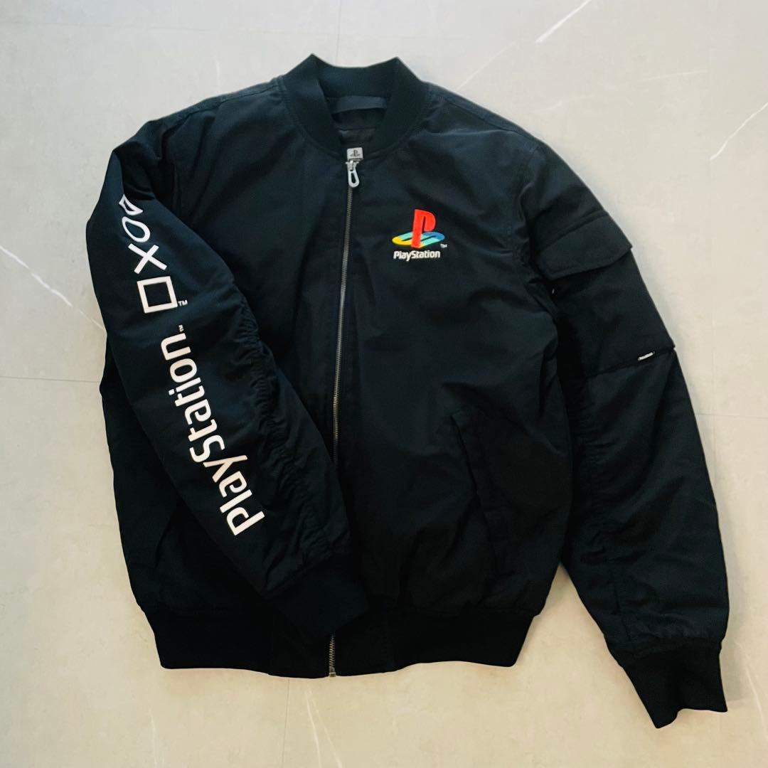 PULL&BEAR プレイステーション　胸元刺繍　 MA-1 ブラック　M