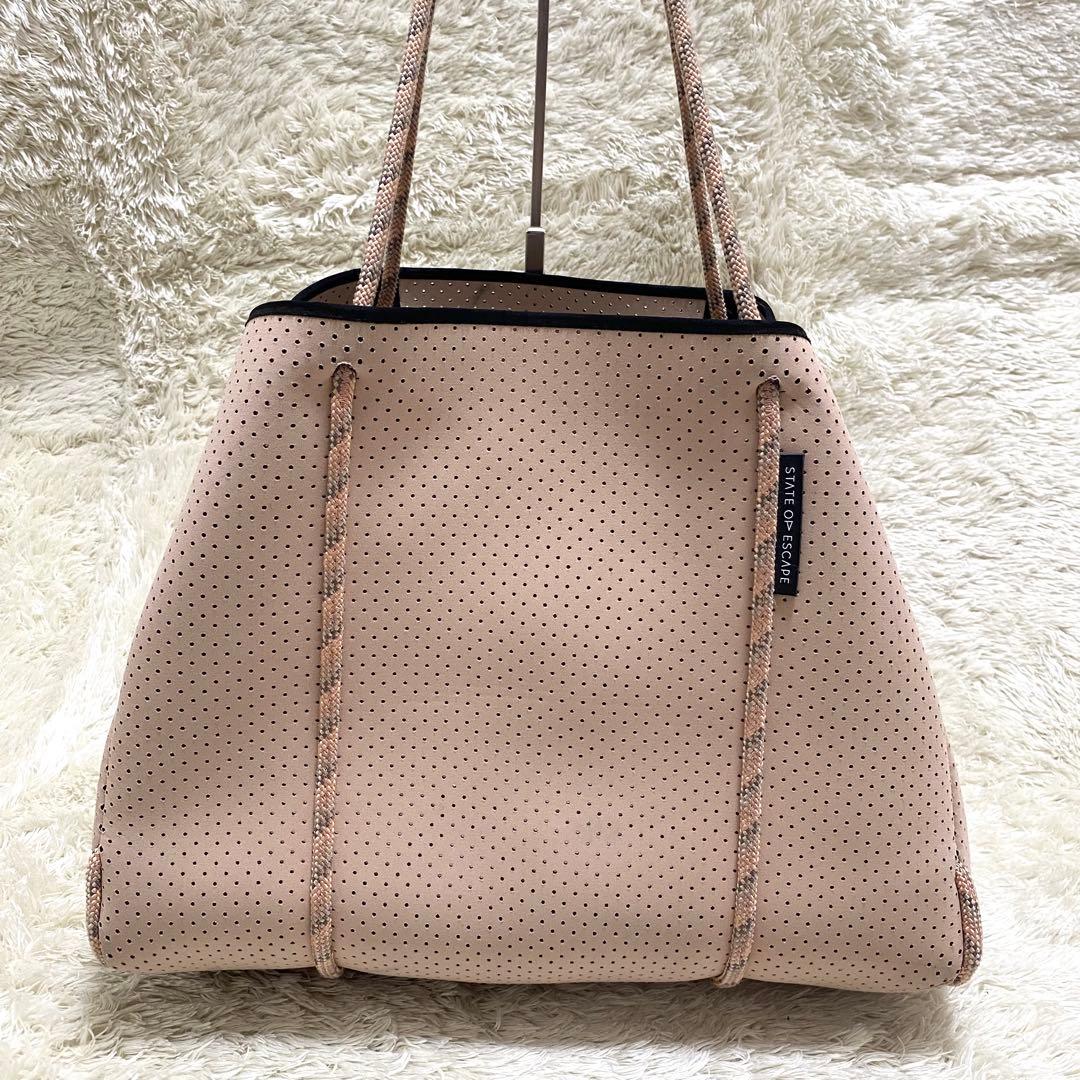 ステイトオブエスケープ トートバッグ 大容量 ポーチ　ブラッシュ ピンク　保存袋