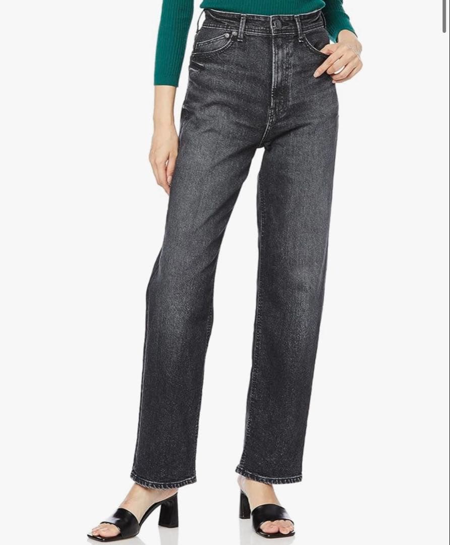 未使用級✨ヤヌーク LEA ボーイズストレート デニムパンツ ユーズドブラック