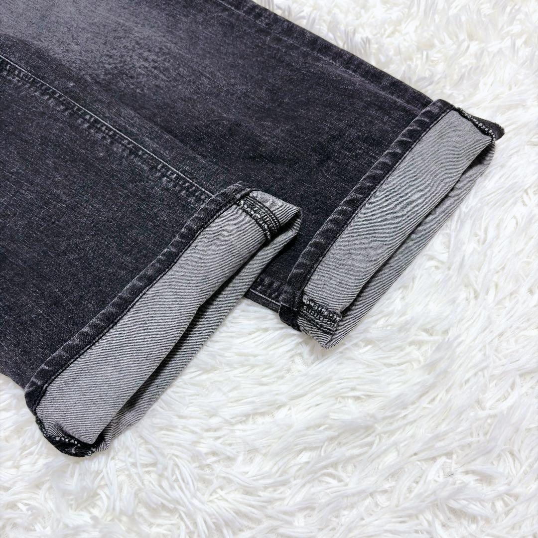 未使用級✨ヤヌーク LEA ボーイズストレート デニムパンツ ユーズドブラック