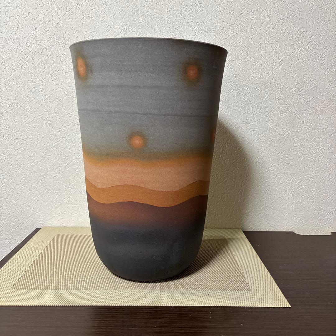 グラデーション陶器花瓶 約34.5cm