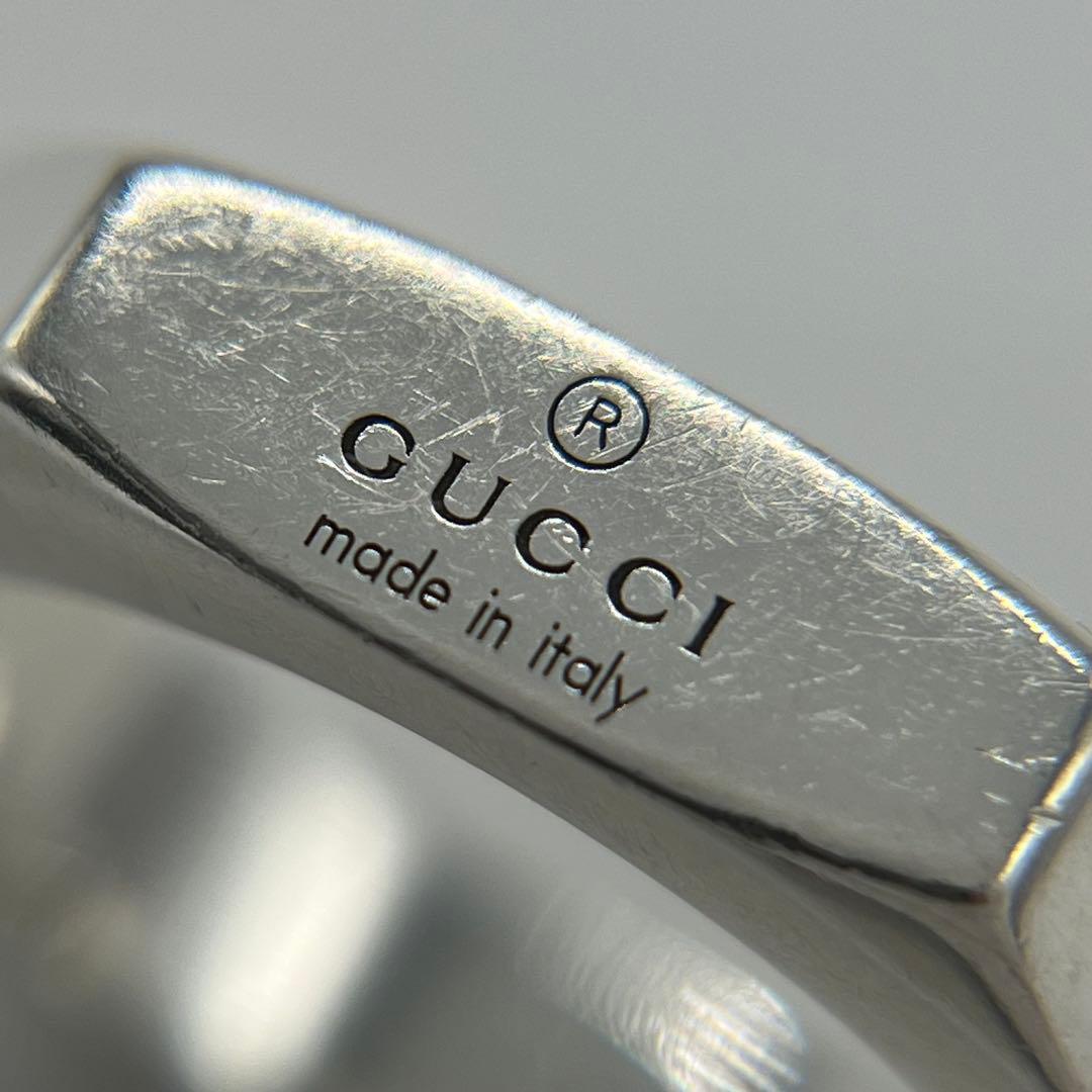 グッチ GUCCI ロゴ ヘキサゴン リング 表記サイズ18 Ag925
