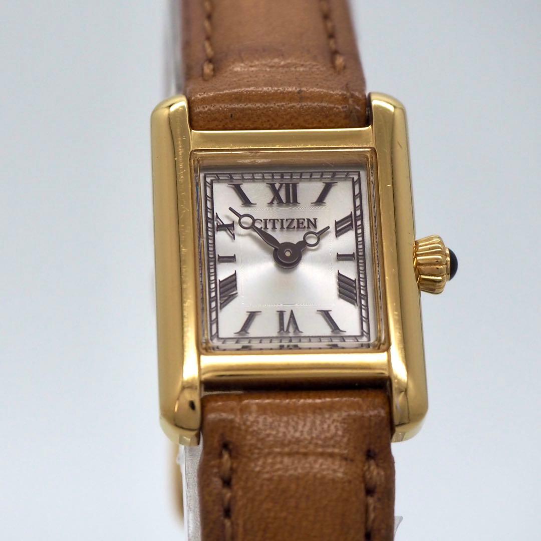 専用298 稼働 CITIZEN時計 kii ソーラースクエア ゴールド タンク