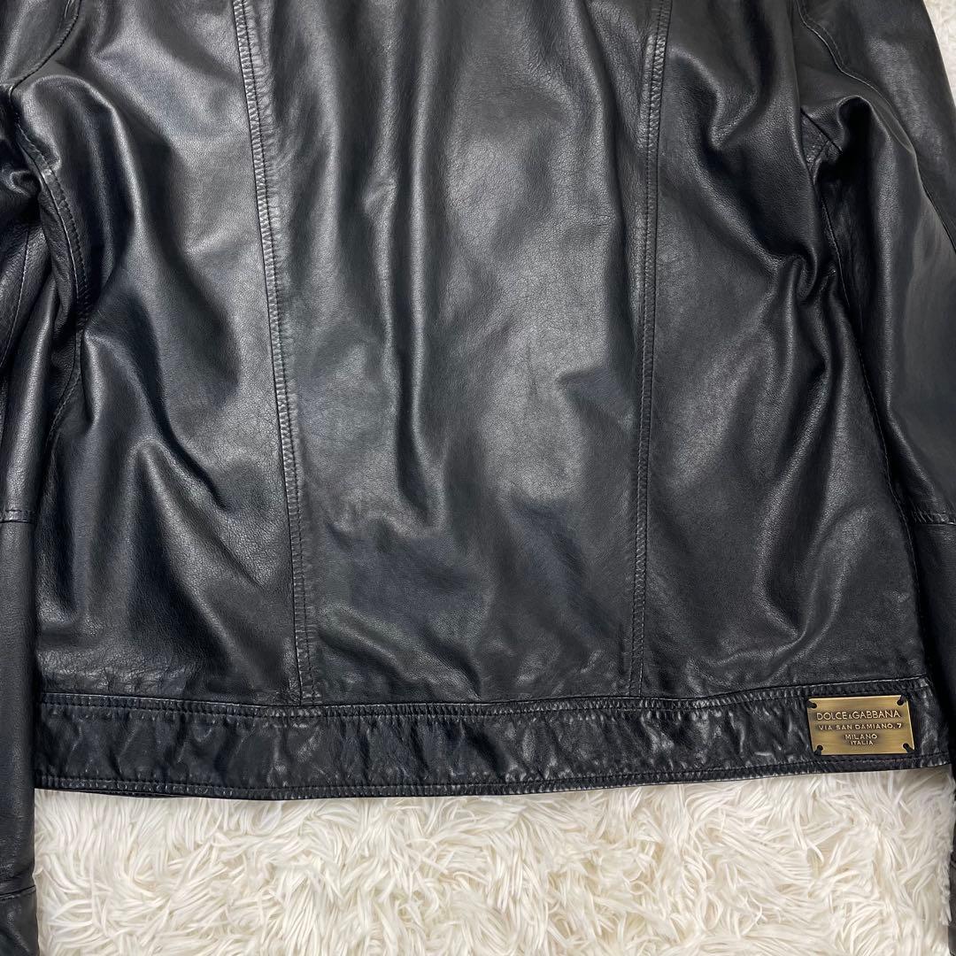 希少✨大きいサイズ ドルチェ&ガッバーナ レザージャケット ラムスキン 黒