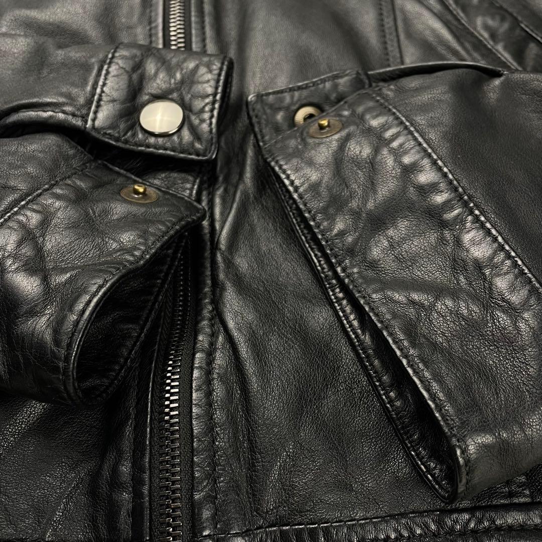 希少✨大きいサイズ ドルチェ&ガッバーナ レザージャケット ラムスキン 黒